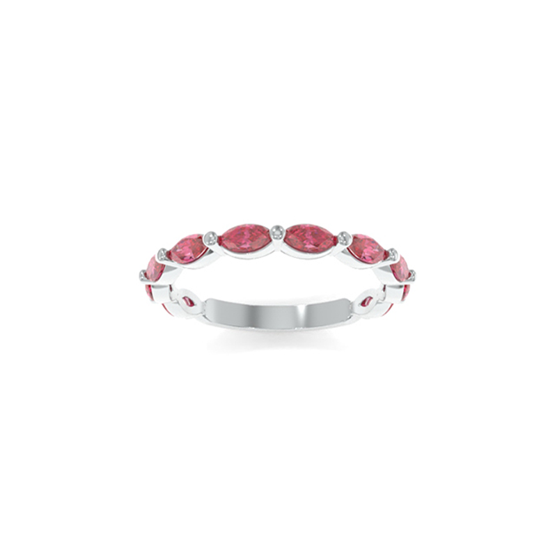 Amelia Petite Band Lab Grown Colored Gemstones