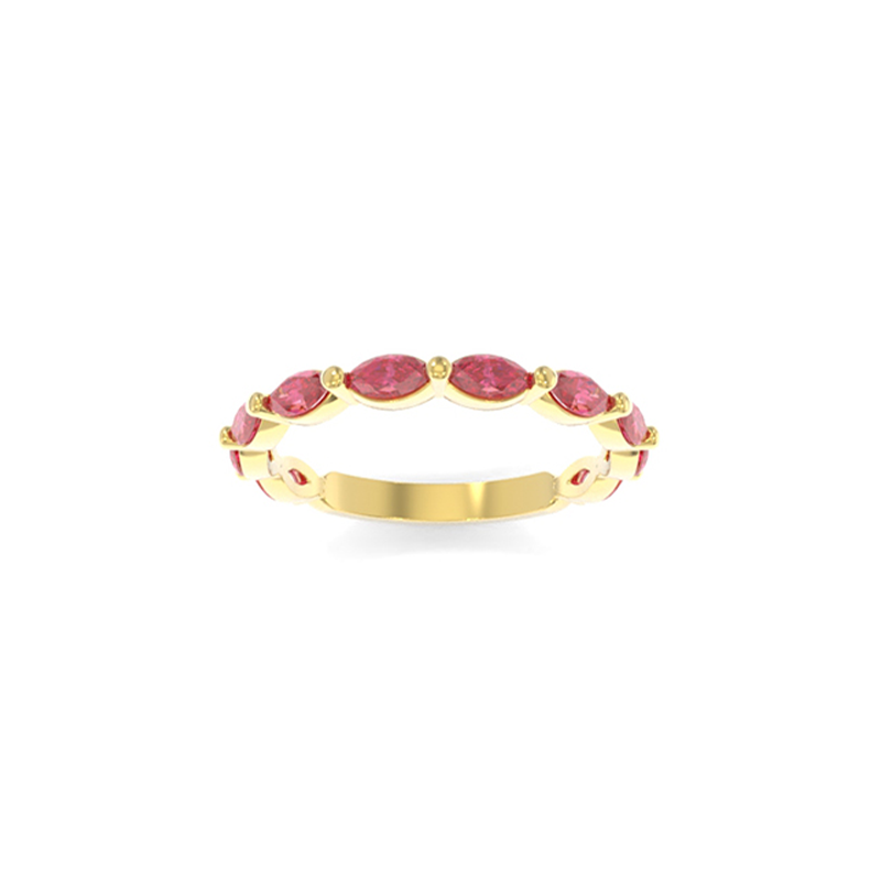 Amelia Petite Band Lab Grown Colored Gemstones