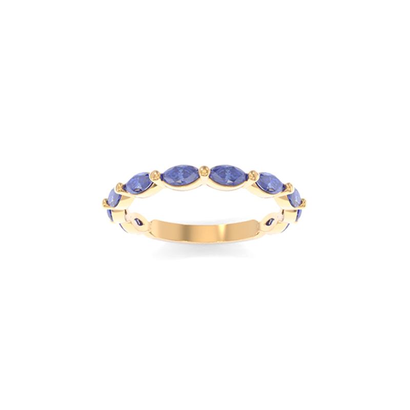 Amelia Petite Band Lab Grown Colored Gemstones