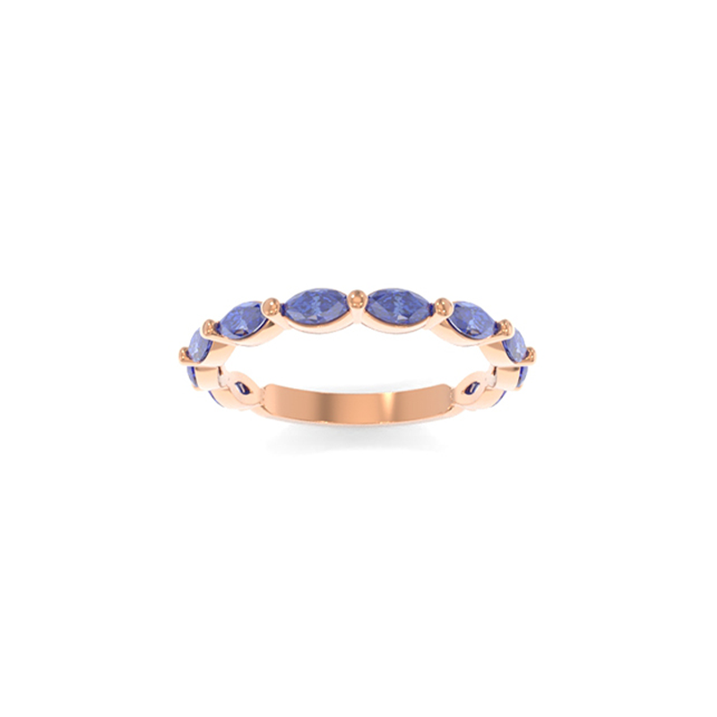 Amelia Petite Band Lab Grown Colored Gemstones