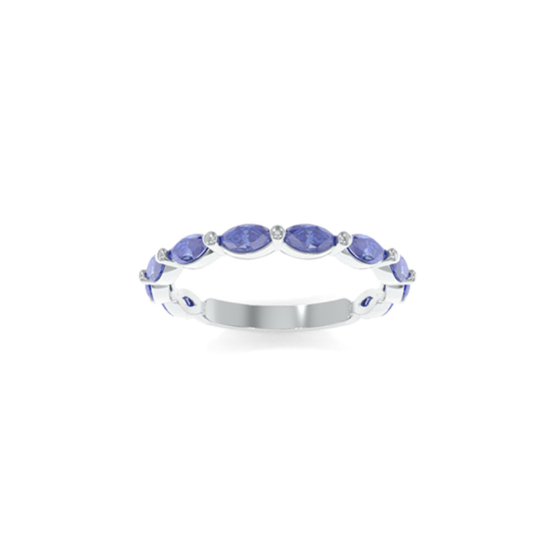 Amelia Petite Band Lab Grown Colored Gemstones