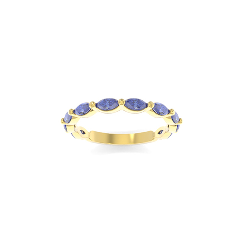 Amelia Petite Band Lab Grown Colored Gemstones