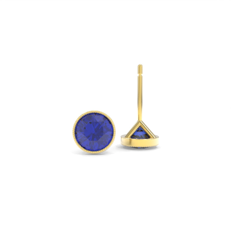 Bezel Set Studs - Colored Gemstones