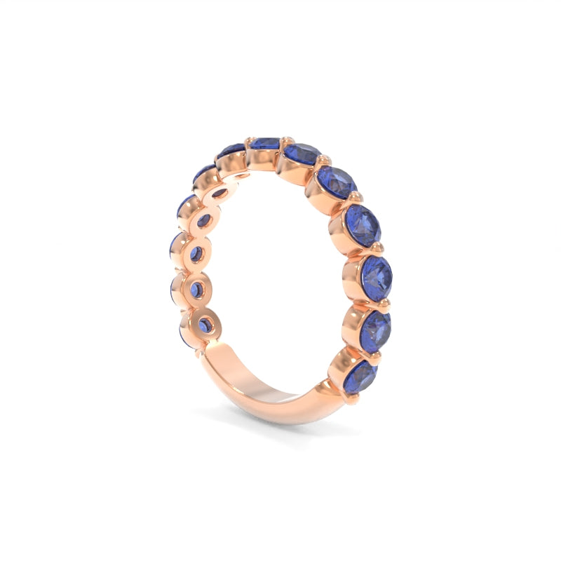 Jennie Large Band Lab Grown Blue Sapphires - 18K Rose Gold