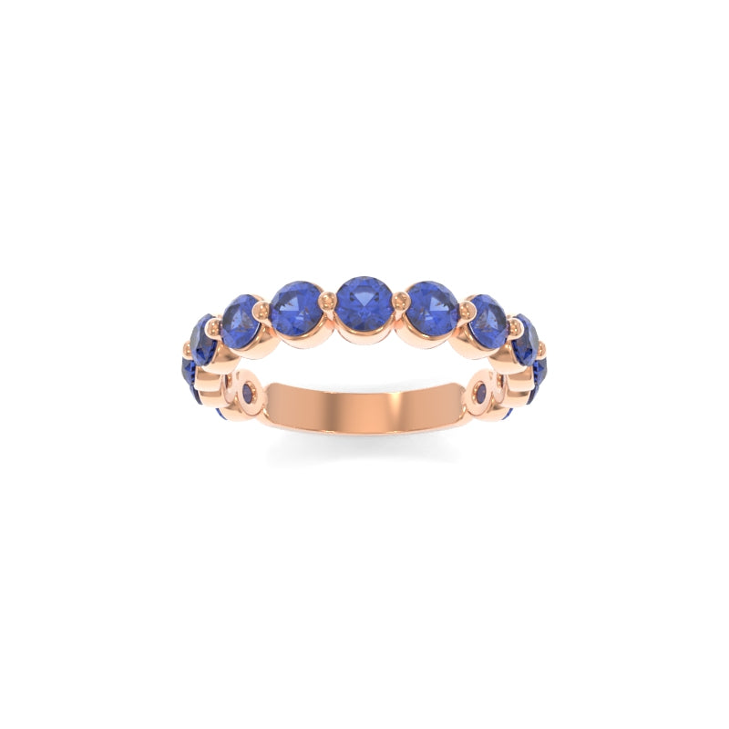 Jennie Large Band Lab Grown Blue Sapphires - 18K Rose Gold