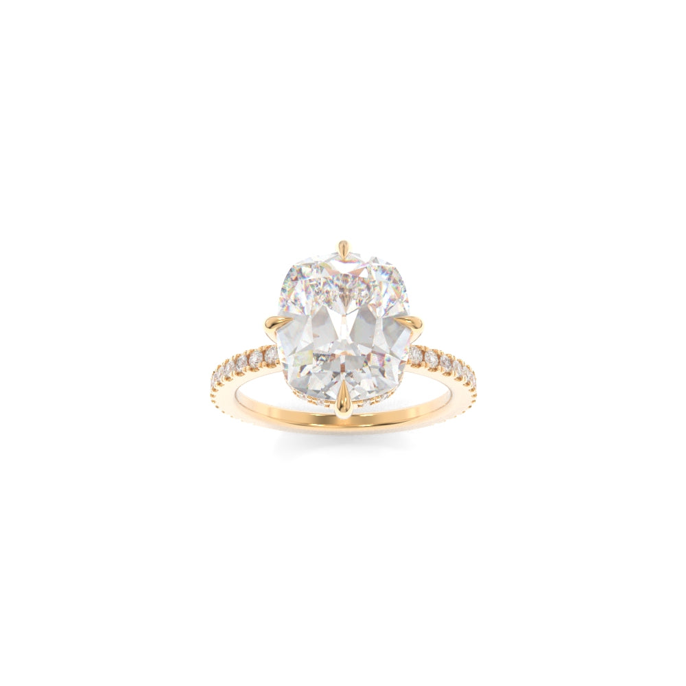 Chandler Ring - 8.5x7mm Old Mine Cushion TTG Moissanite