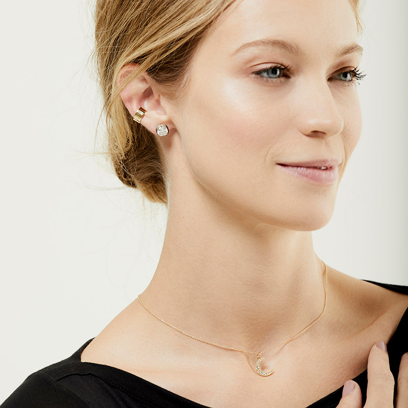 Crescent Diamond Pendant