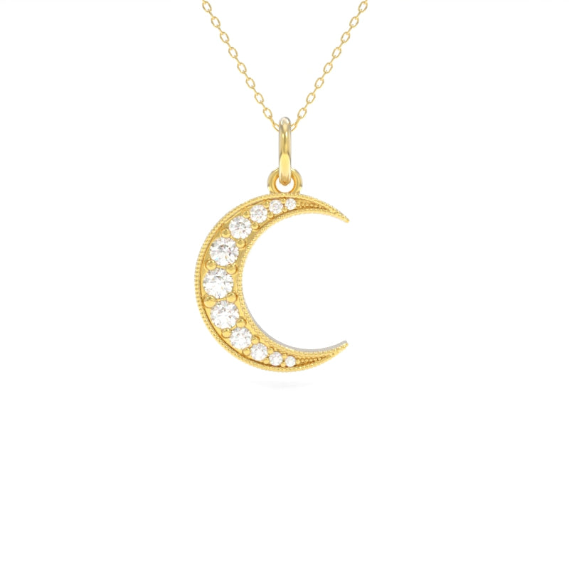 Crescent Diamond Pendant