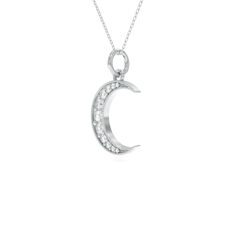 Crescent Diamond Pendant