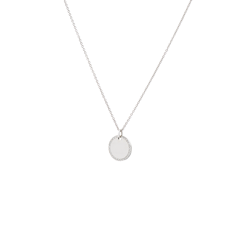 10K White Gold 0.15ctw Diamond Circle Necklace St. Petersburg Florida