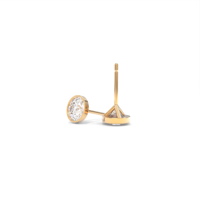 Bezel Set Studs Lab Grown Diamond