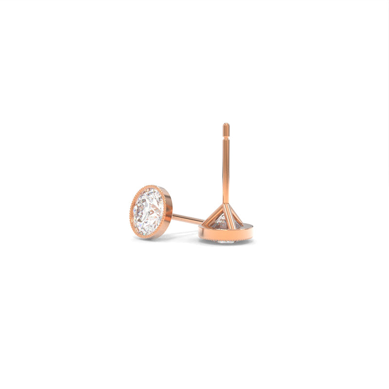 Bezel Set Studs Lab Grown Diamond
