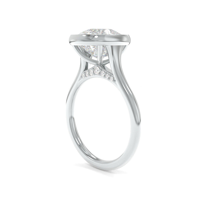 Eleanor Solitaire Elongated Cushion