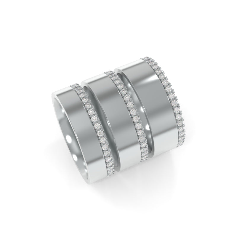 French Set Diamond Band 7mm