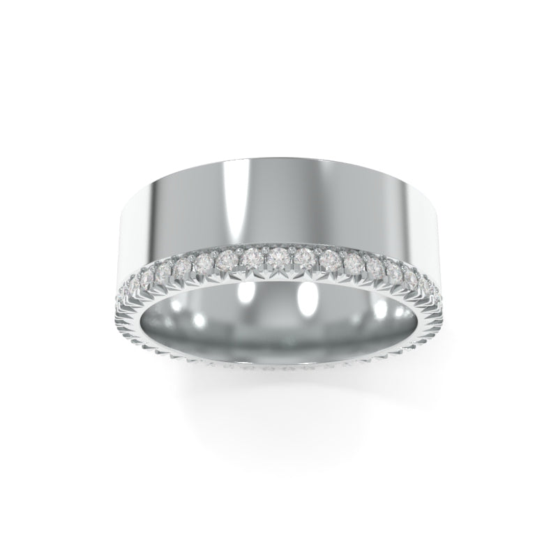 French Set Diamond Band 8mm