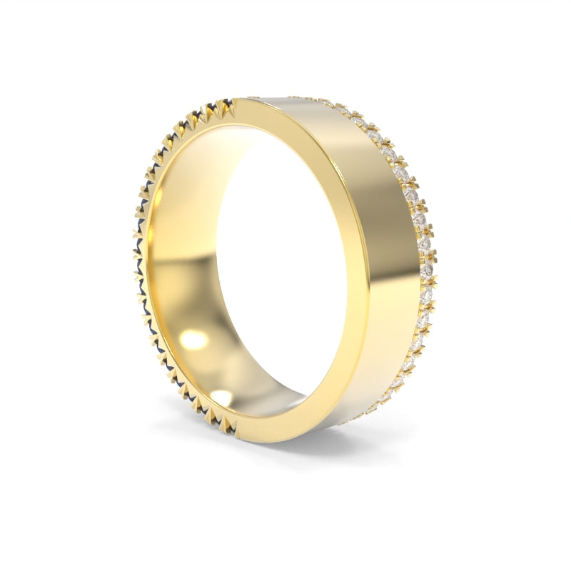 Reversible Diamond Sapphire Band 7mm