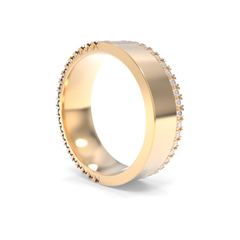 Reversible Diamond Sapphire Band 7mm