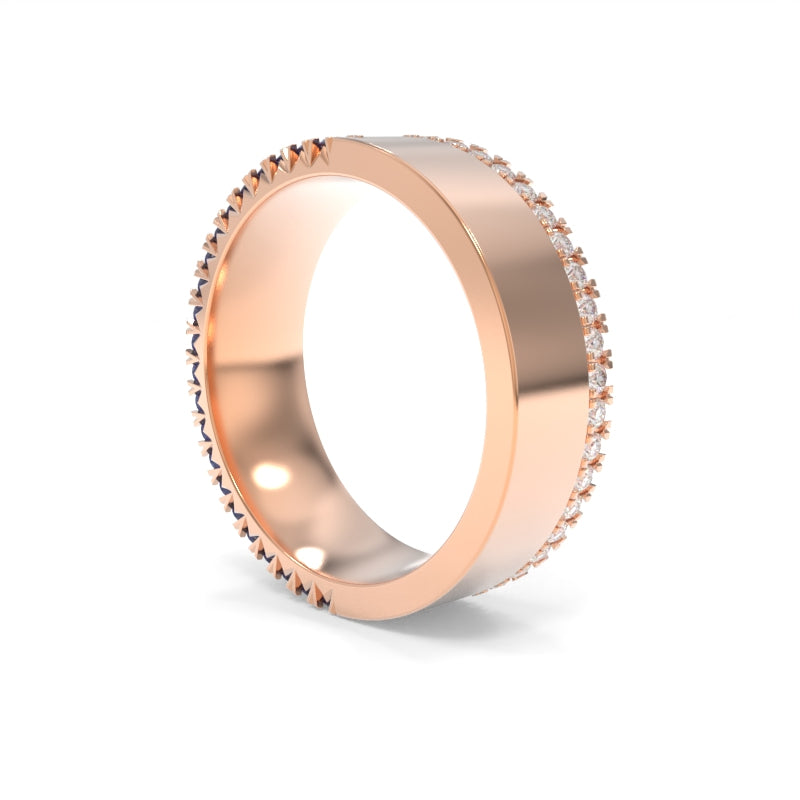 Reversible Diamond Sapphire Band 7mm