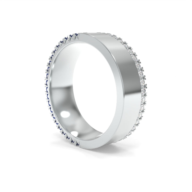 Reversible Diamond Sapphire Band 7mm