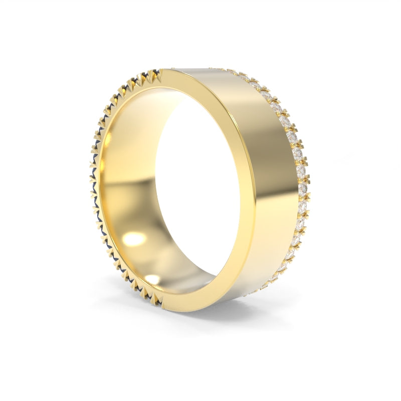 Reversible Diamond Sapphire Band 8mm