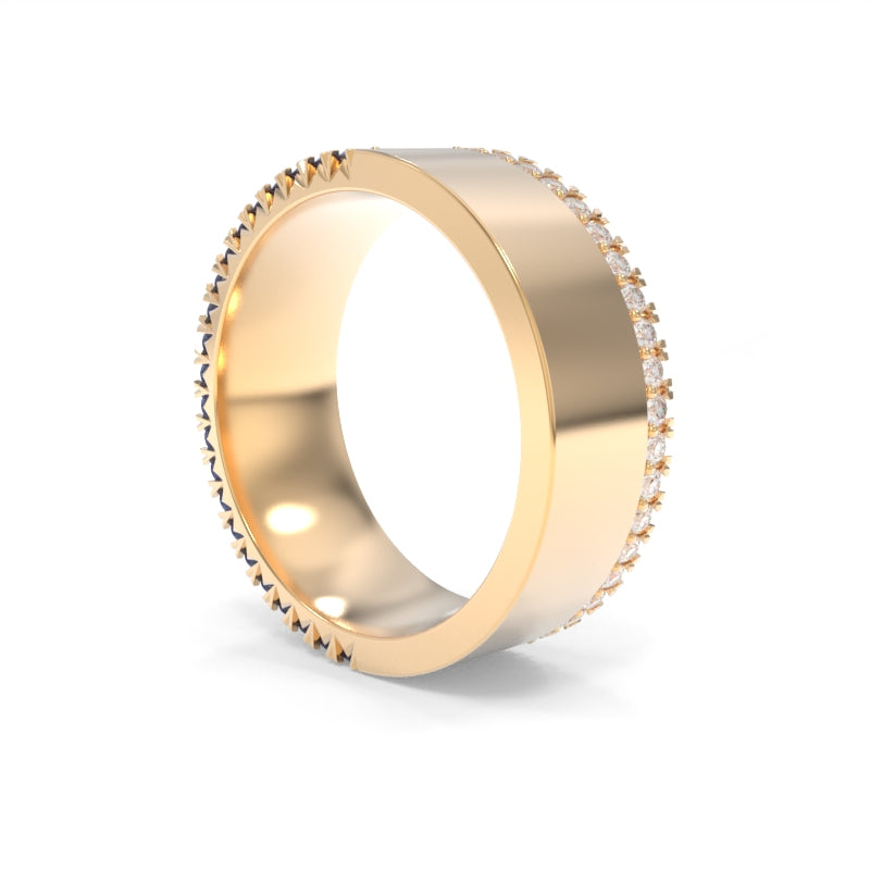 Reversible Diamond Sapphire Band 8mm