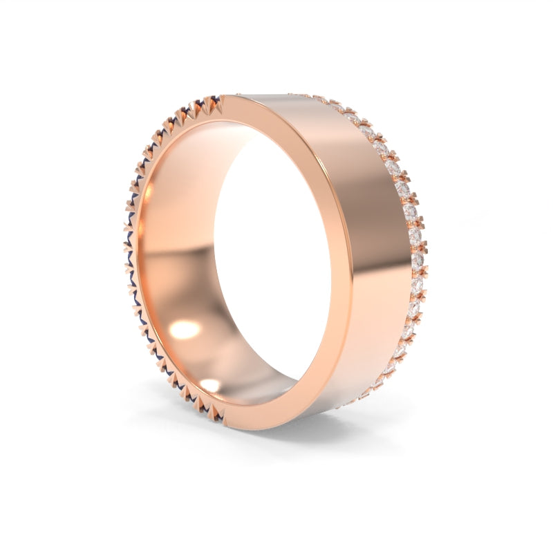 Reversible Diamond Sapphire Band 8mm