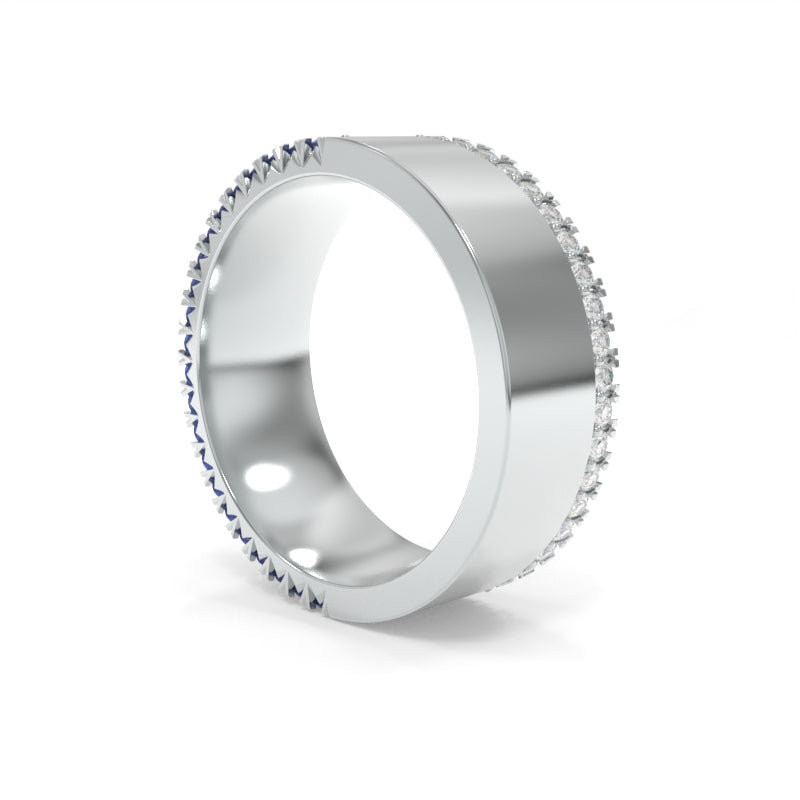 Reversible Diamond Sapphire Band 8mm