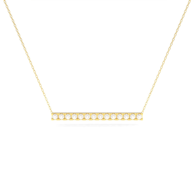 Horizontal Diamond Bar Necklace Large