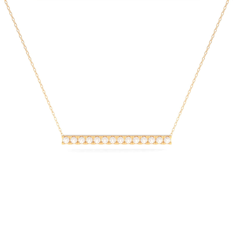 Horizontal Diamond Bar Necklace Large