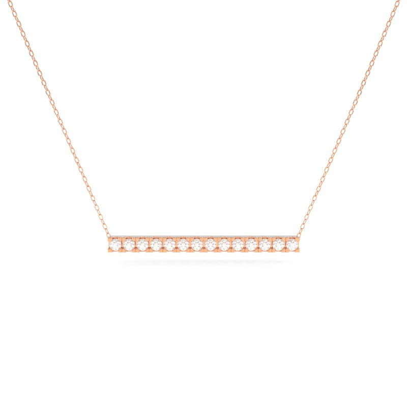 Horizontal Diamond Bar Necklace Large