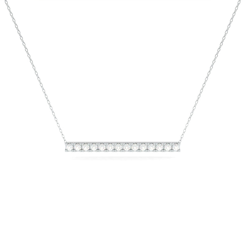Horizontal Diamond Bar Necklace Large