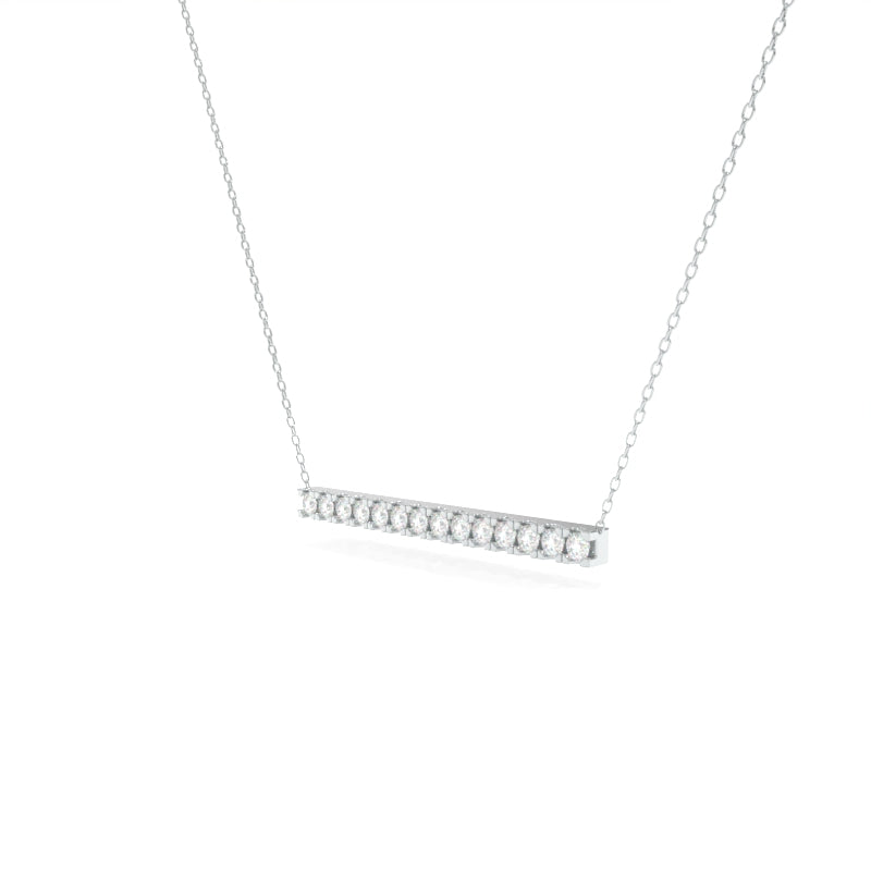Horizontal Diamond Bar Necklace Large