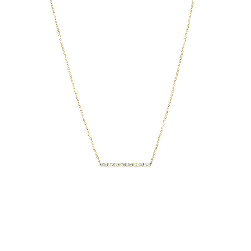 Horizontal Diamond Bar Necklace Large