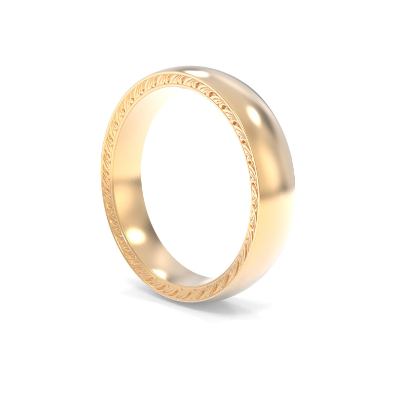 Inverted Bevel Engraved Band 5.00mm