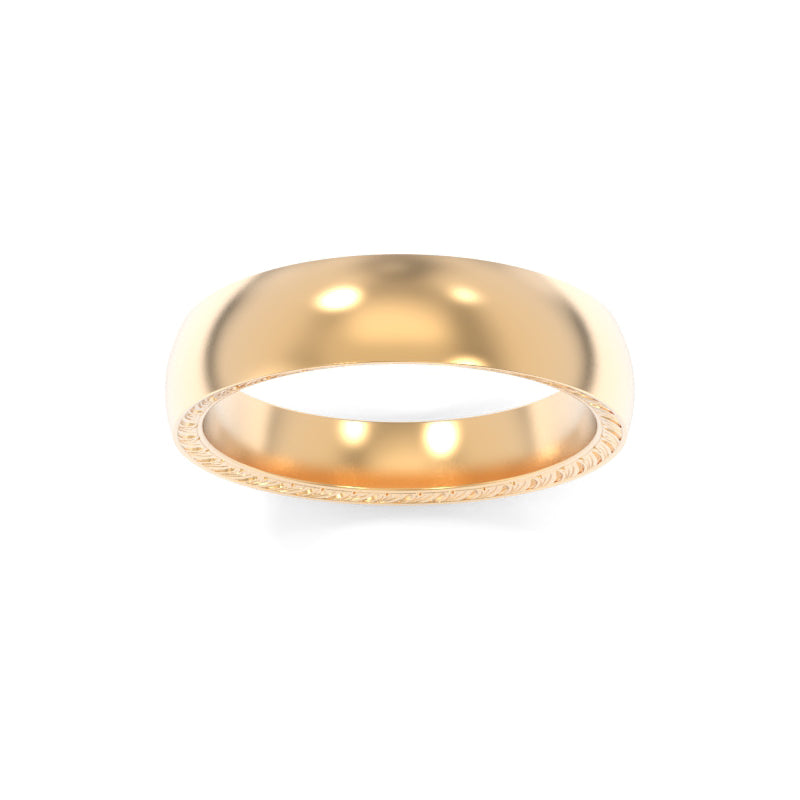 Inverted Bevel Engraved Band 5.00mm