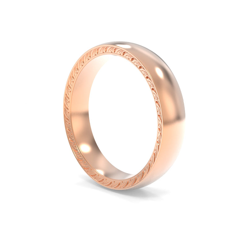 Inverted Bevel Engraved Band 5.00mm