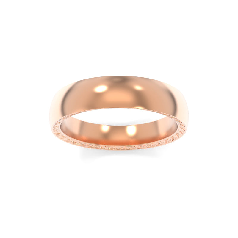 Inverted Bevel Engraved Band 5.00mm