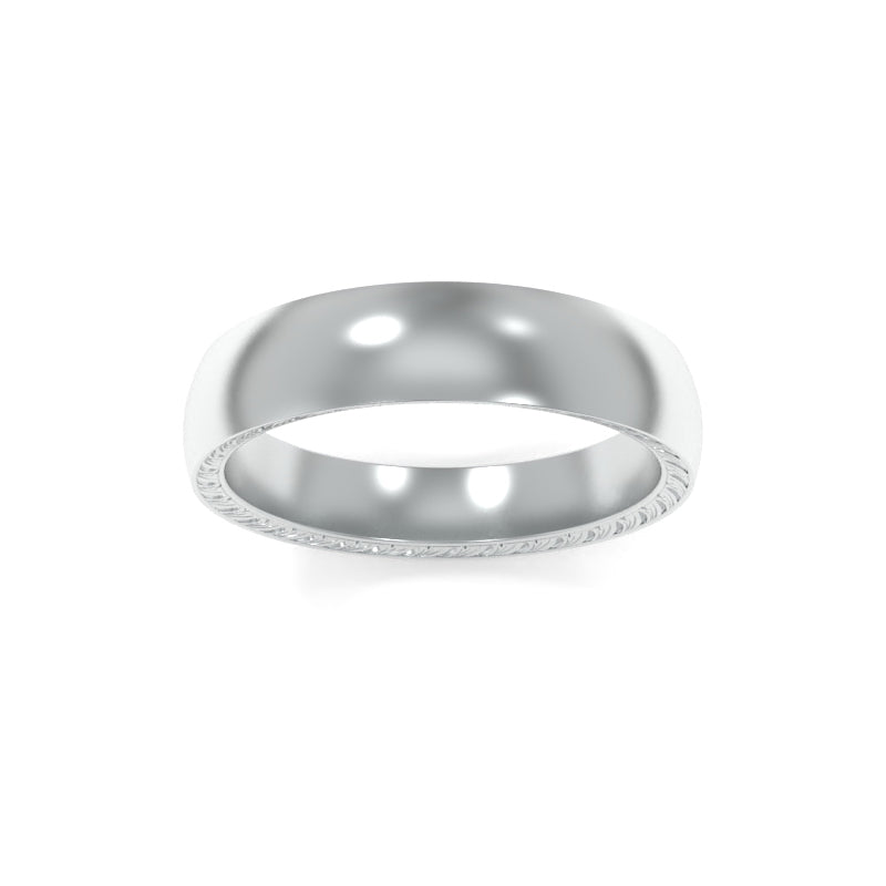 Inverted Bevel Engraved Band 5.00mm