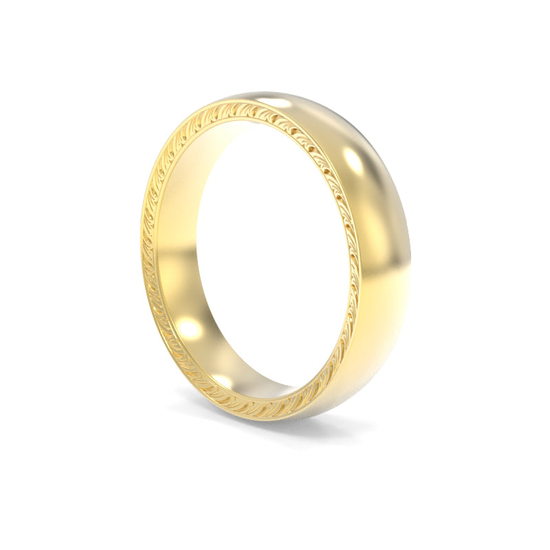 Inverted Bevel Engraved Band 5.00mm