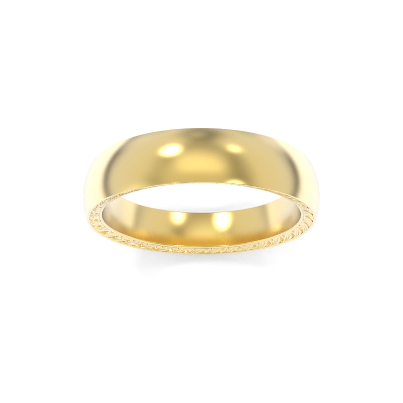 Inverted Bevel Engraved Band 5.00mm