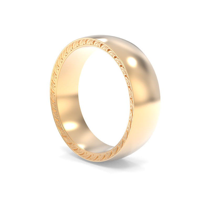 Inverted Bevel Engraved Band 7.00mm