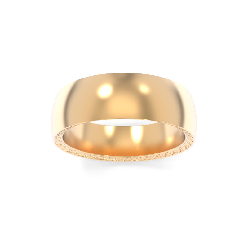 Inverted Bevel Engraved Band 7.00mm