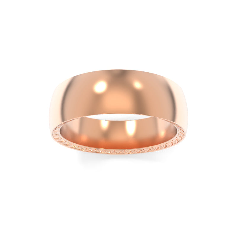 Inverted Bevel Engraved Band 7.00mm