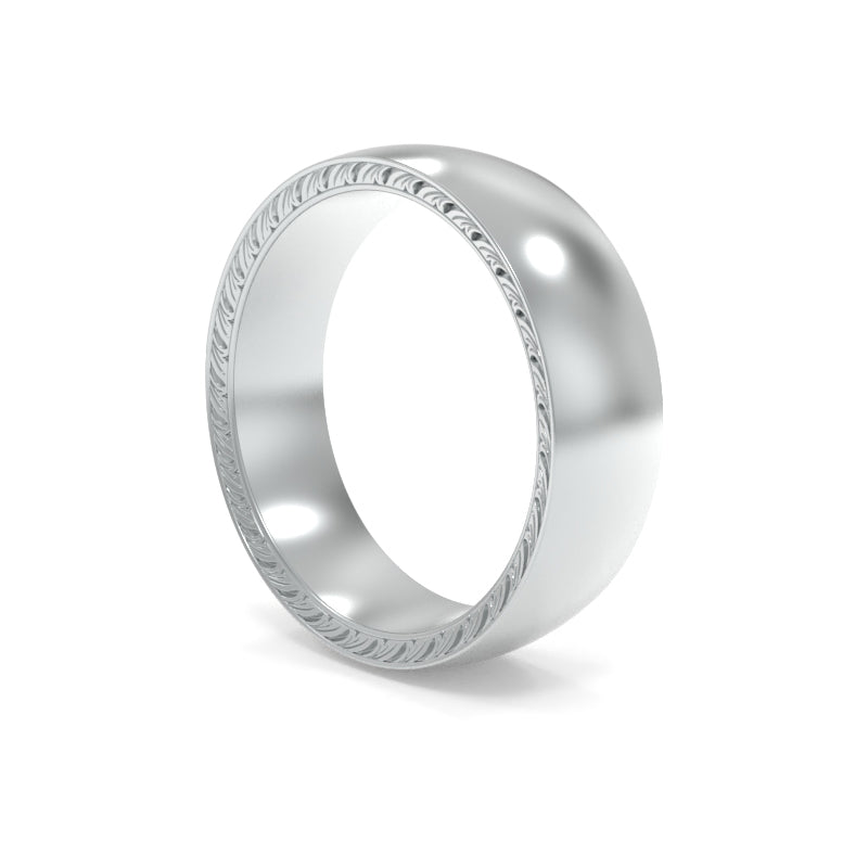 Inverted Bevel Engraved Band 7.00mm