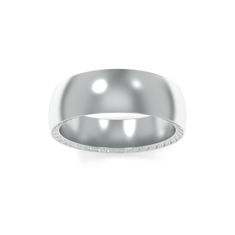 Inverted Bevel Engraved Band 7.00mm