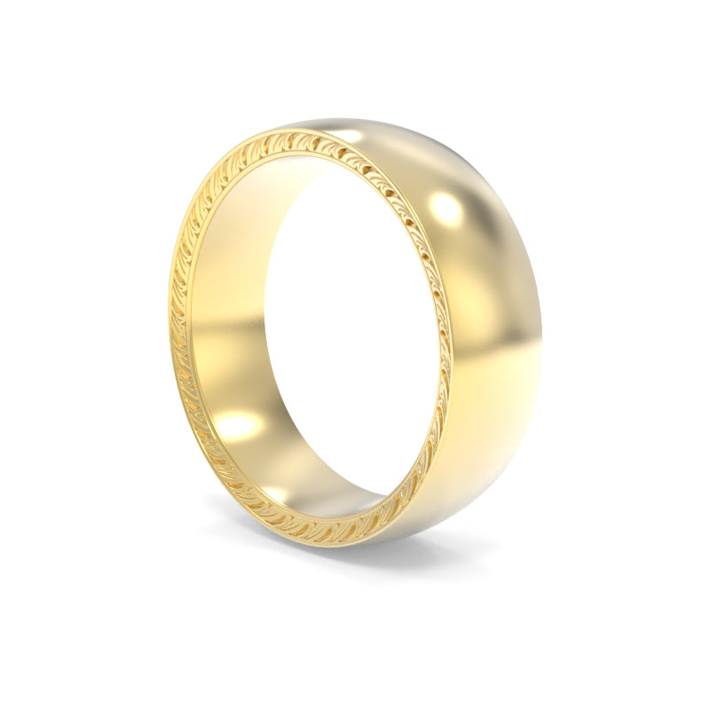 Inverted Bevel Engraved Band 7.00mm