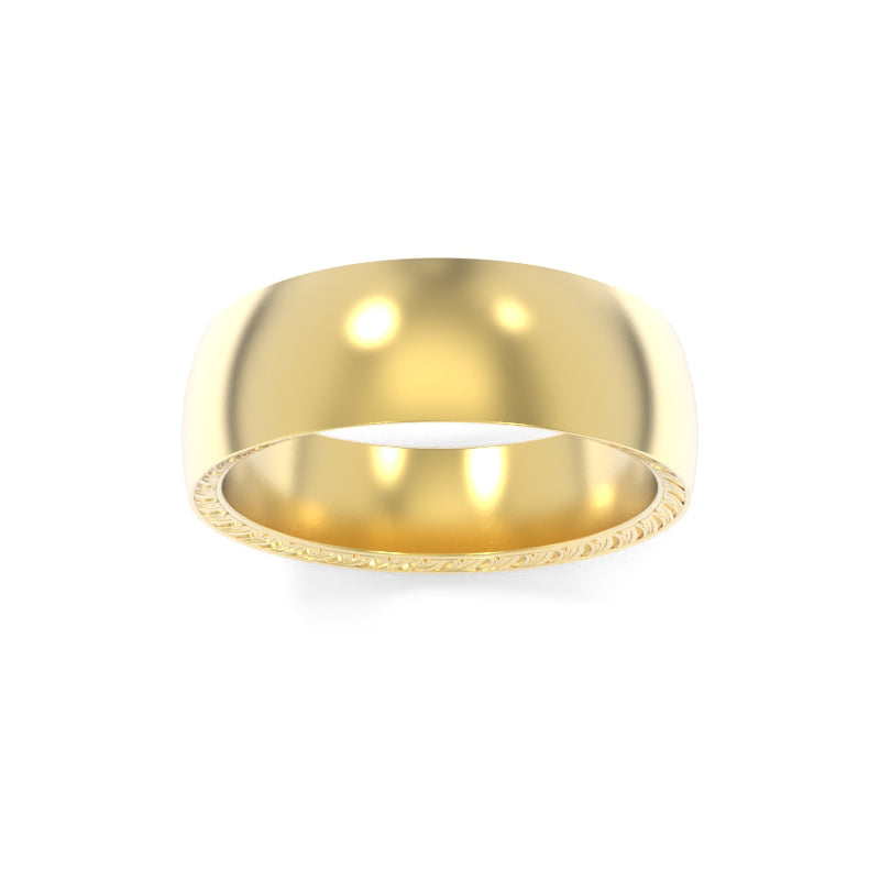 Inverted Bevel Engraved Band 7.00mm