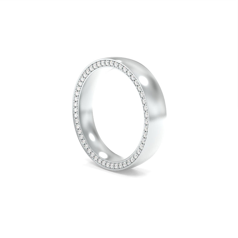 Inverted Bevel White Diamond Band