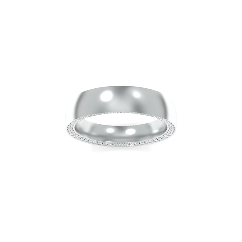 Inverted Bevel White Diamond Band