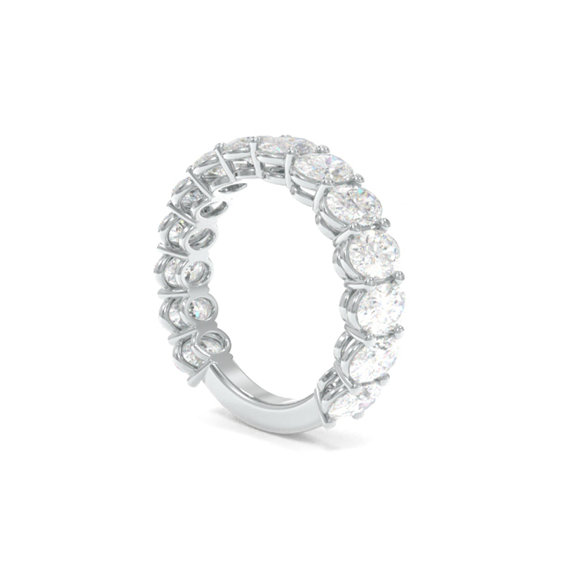 Maya Oval Band - 18K White Gold